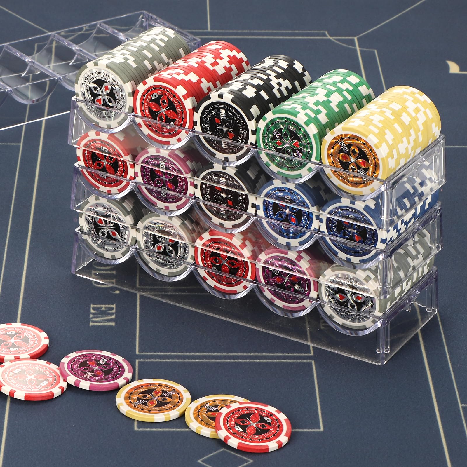 LUOBAO tray supports 100-chip capacity for organized home games and clubs.
