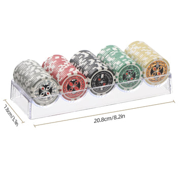 LUOBAO clear poker chip tray five-slots speeds quick chip access mid-hand.