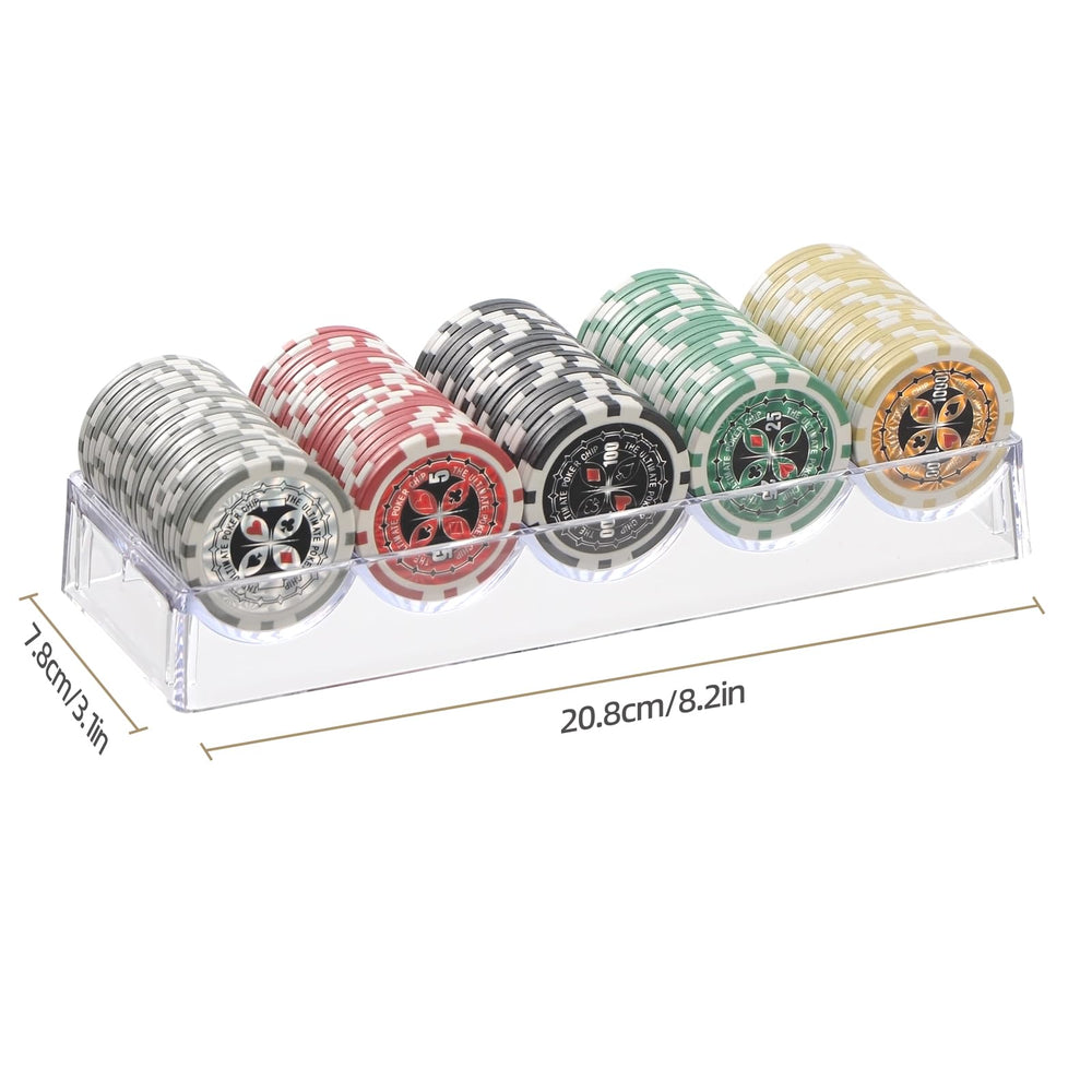 LUOBAO clear poker chip tray five-slots speeds quick chip access mid-hand.