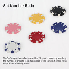 LUOBAO striped-dice design poker chip close-up, popular pattern for realistic play.