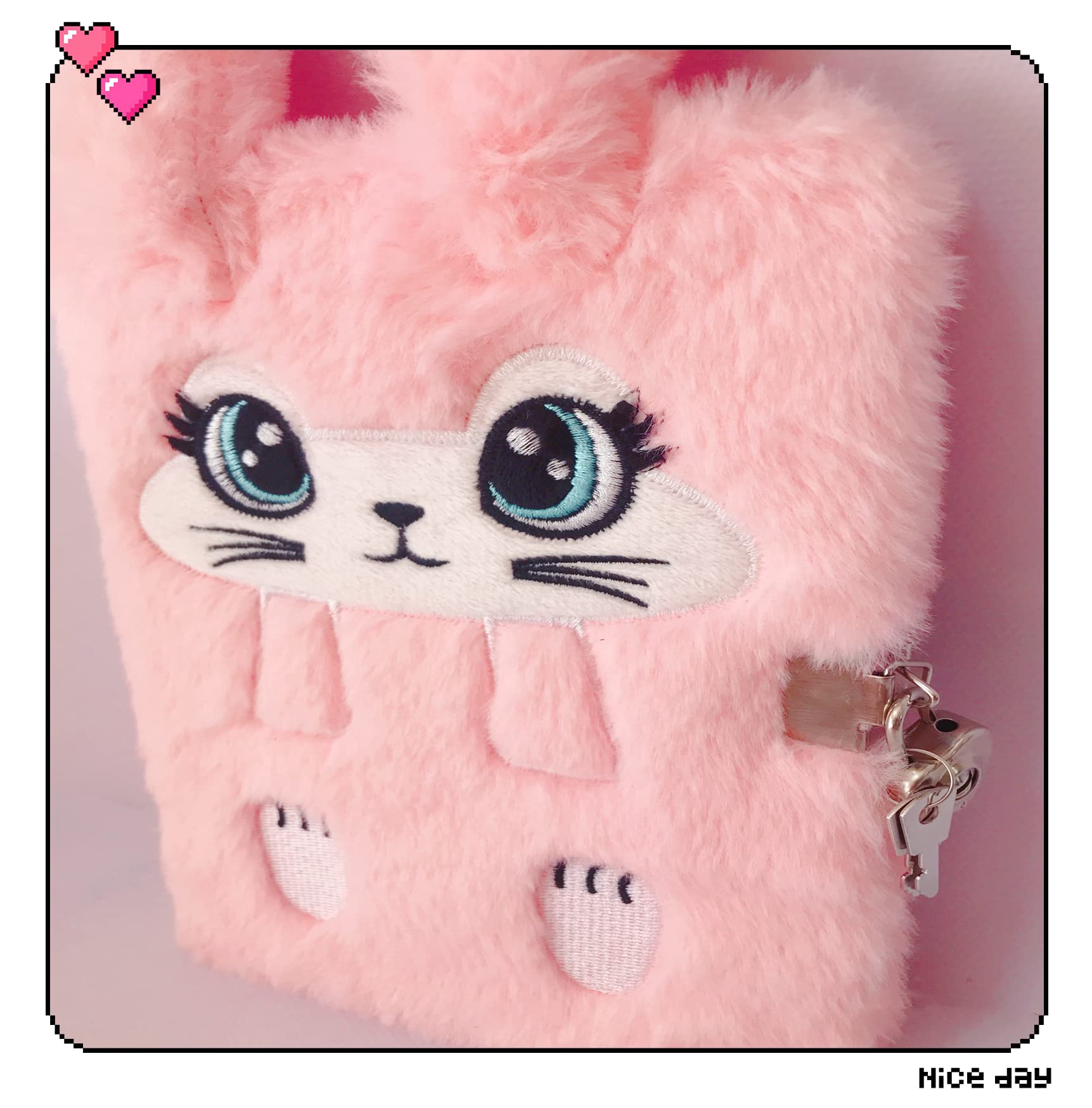 Luolizon bunny diary size 8x6 for easy carrying on adventures.
