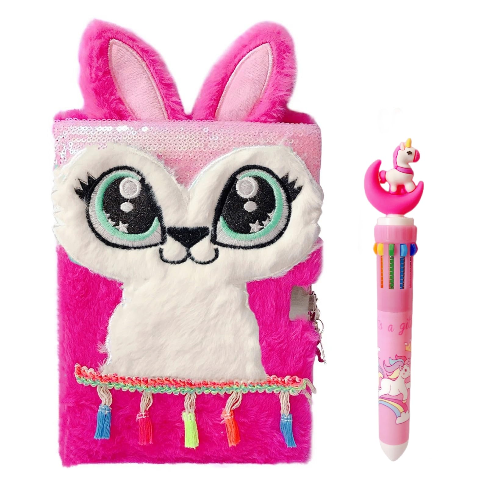 Luolizon Plush Bunny Diary cover with lock keeps private thoughts secure.