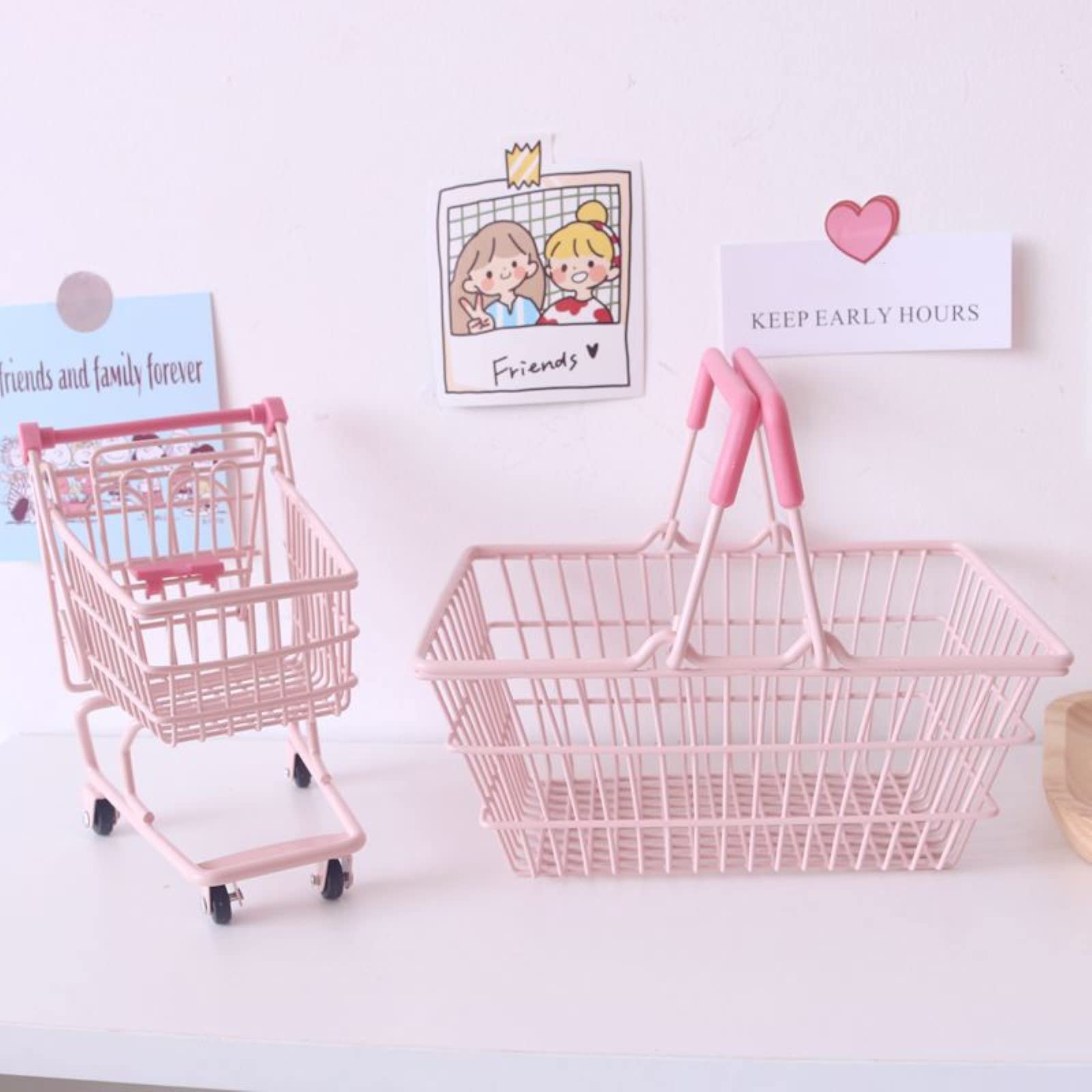 LUOZZY pink mini grocery set supports role-play in dollhouses