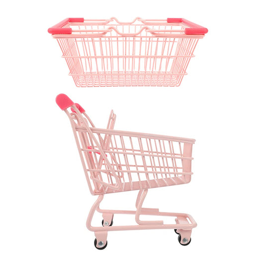 LUOZZY pink mini shopping cart for imaginative pretend play