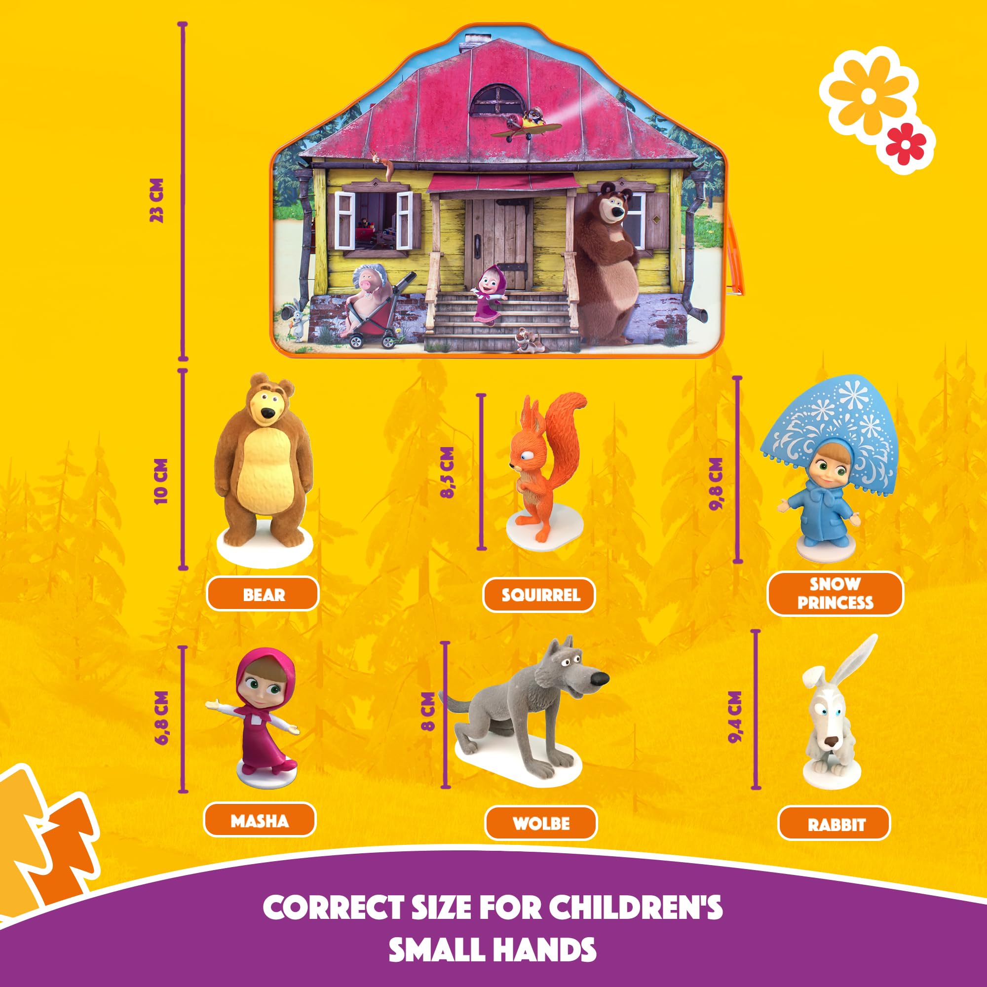 LUPPA Masha and the Bear figurines arranged for storytelling ideas