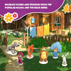 LUPPA velvet finish Masha and Bear figures close up