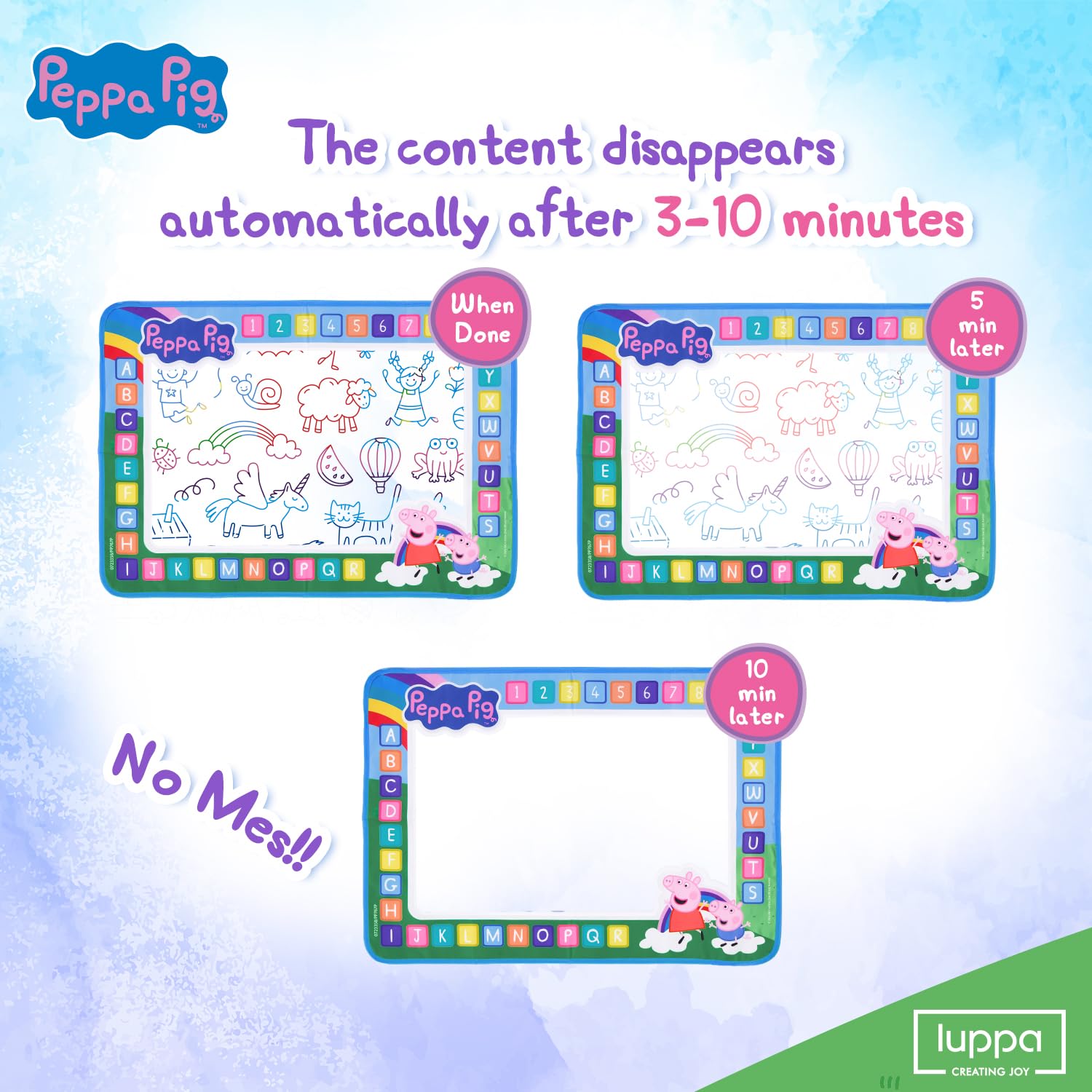 LUPPA educational mat features letters and numbers for early learning