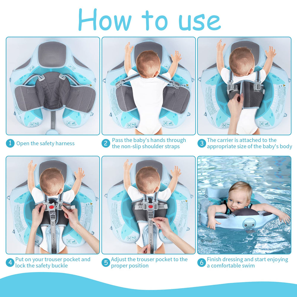 Lurui five-point harness with between-legs strap helps prevent slips.