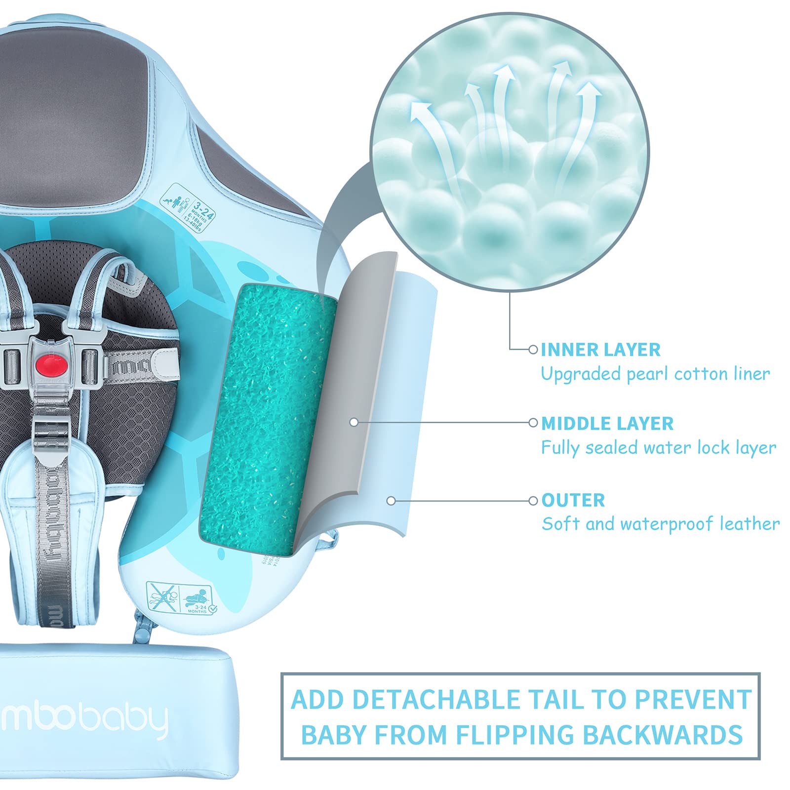 Lurui compact-fold design makes pool trips easier.