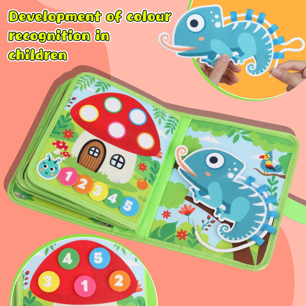 Lurui Busy Book fruits picking scene offers sensory exploration and sequencing fun