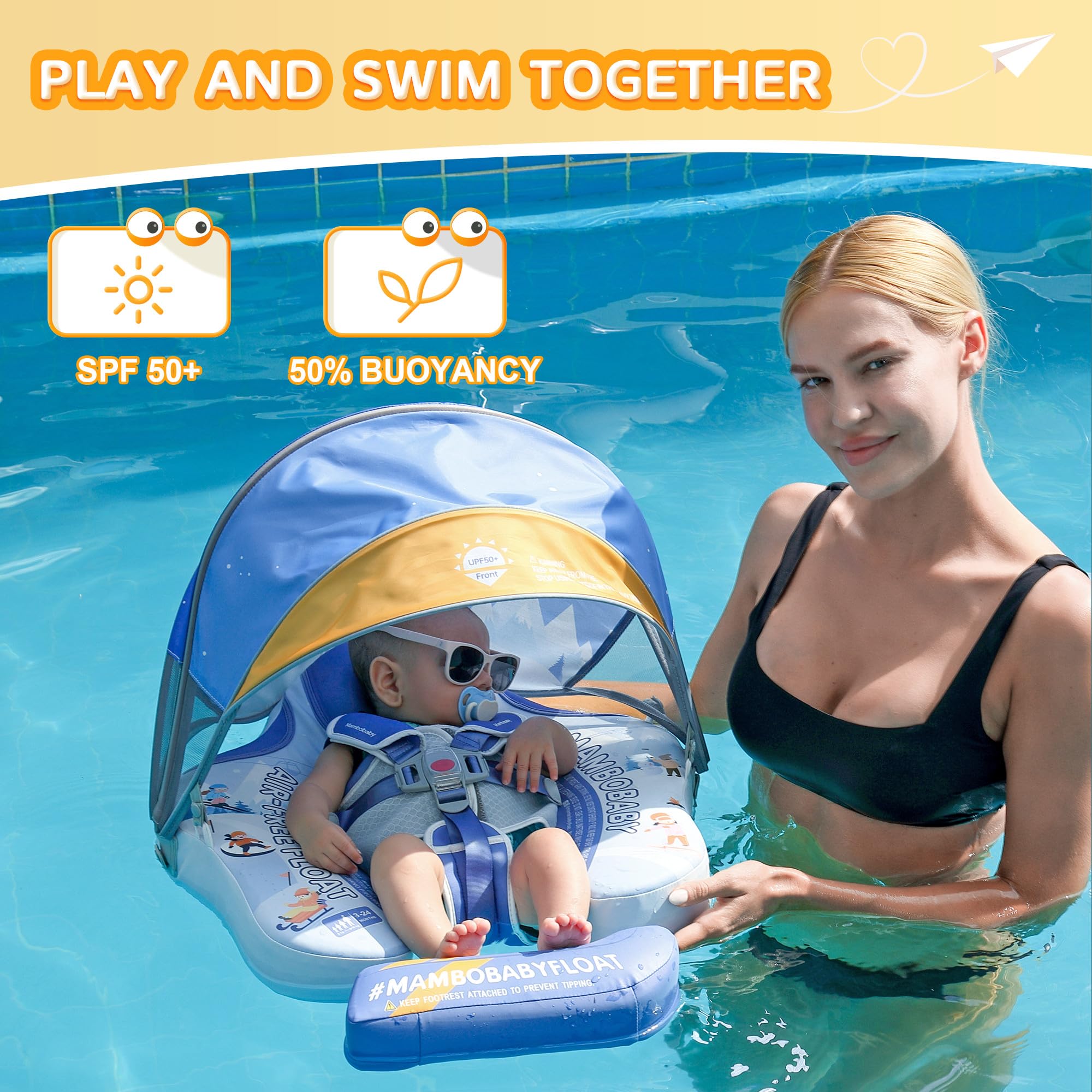 Lurui infant pool float in soft skin-friendly leather for gentle skin contact and comfort.