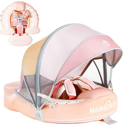 Lurui Mambobaby float with canopy provides sun protection for sunny pool days
