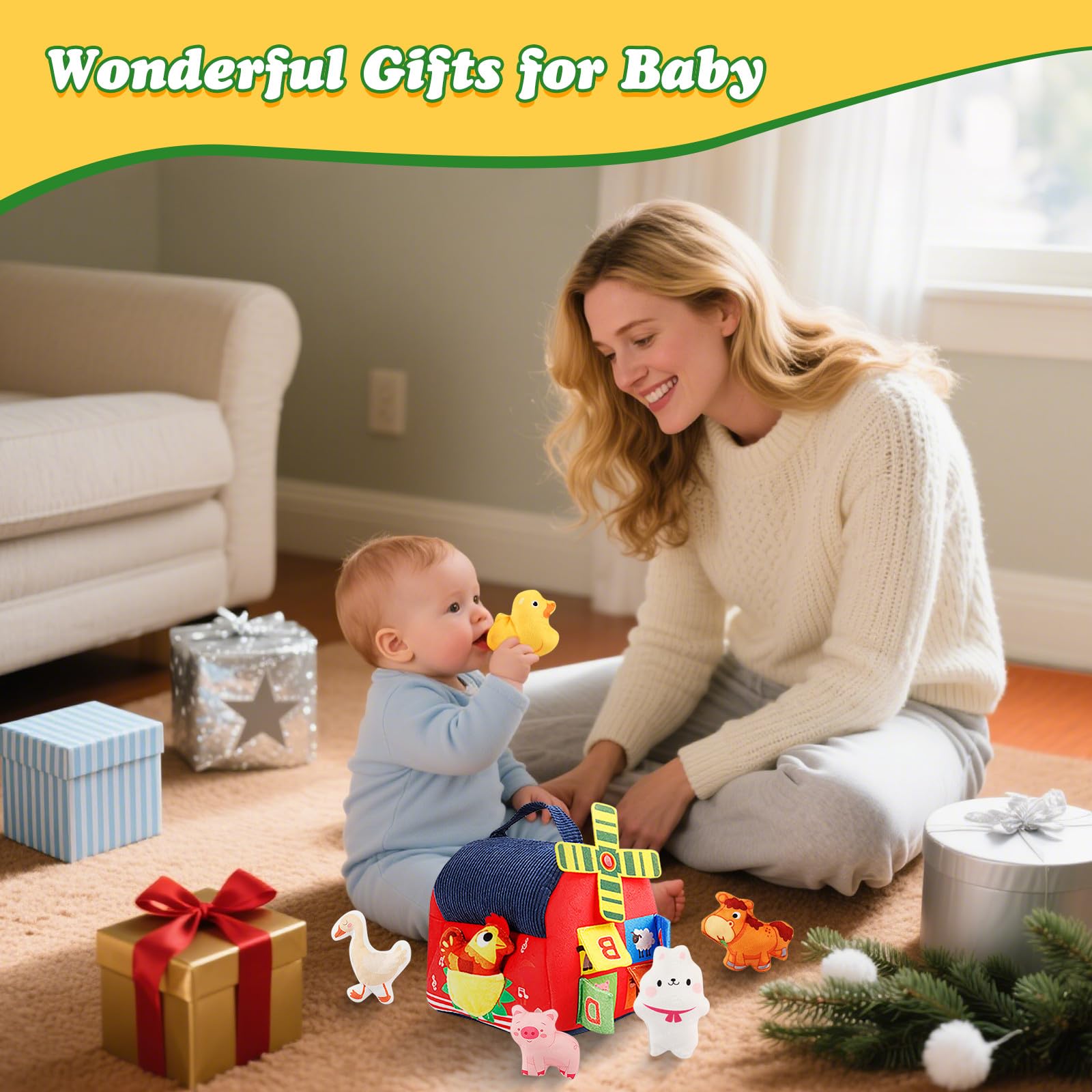 Lurui organic baby toys that are washable and teething-safe