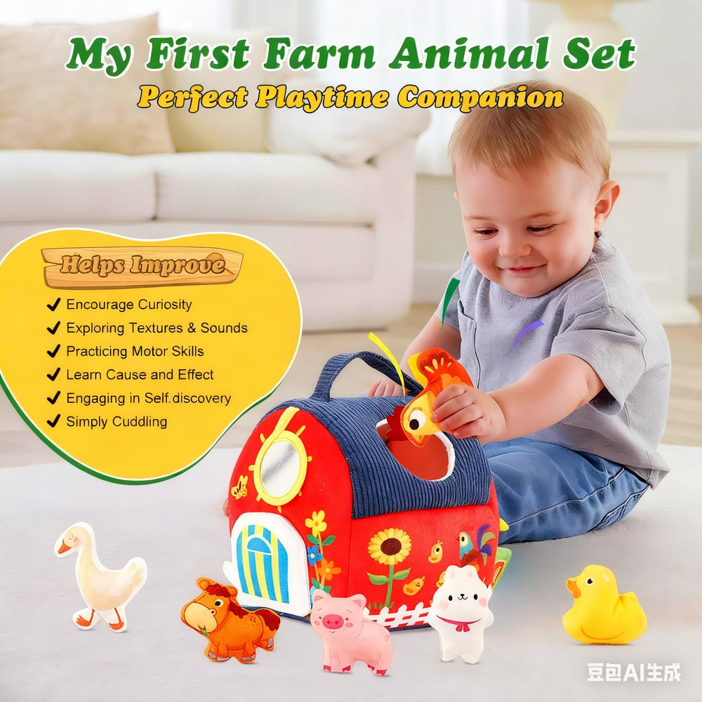 Lurui plush farm animals with soft textures for tactile exploration