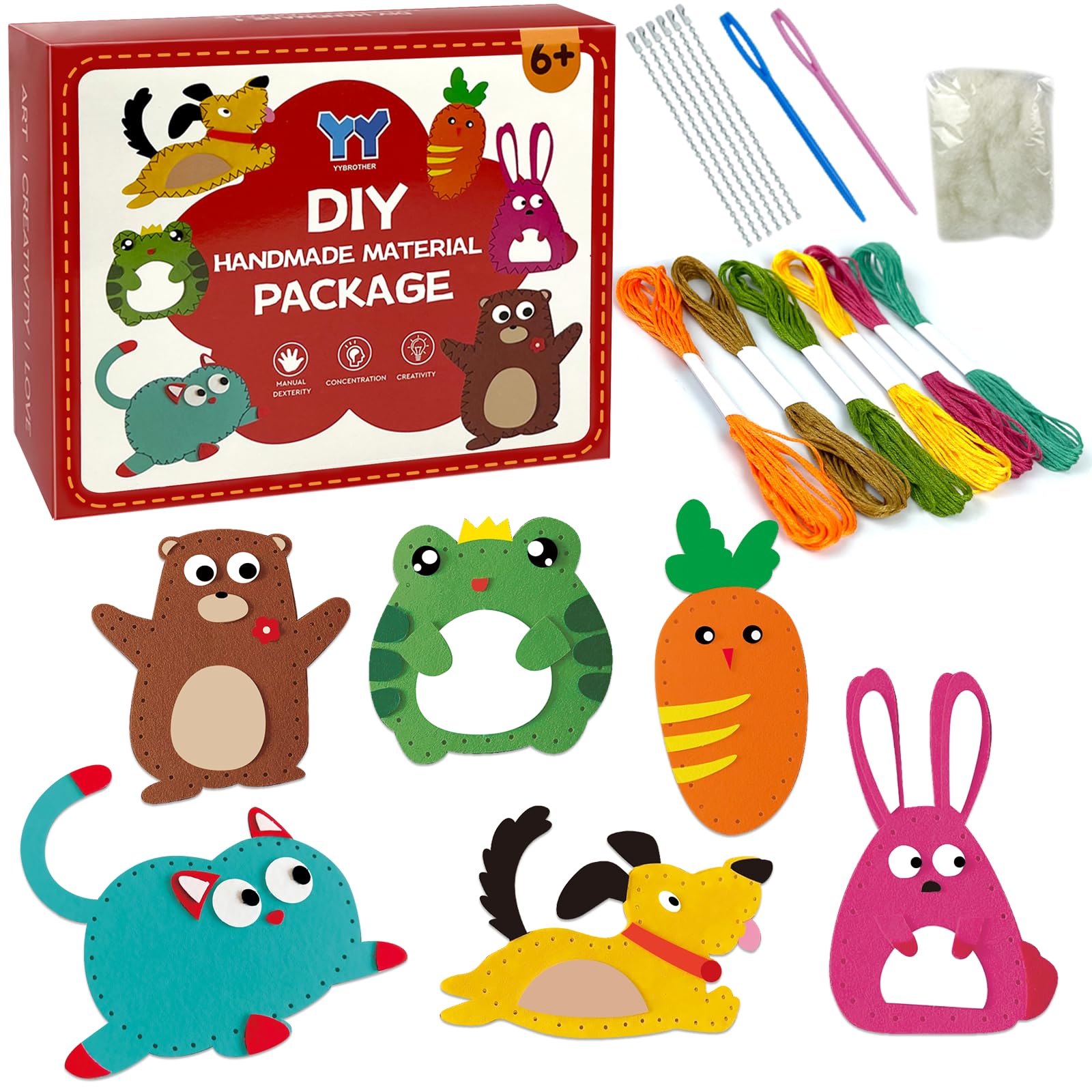 LURVUO DIY doll sewing kit box and tools for beginners' creative sewing sessions.