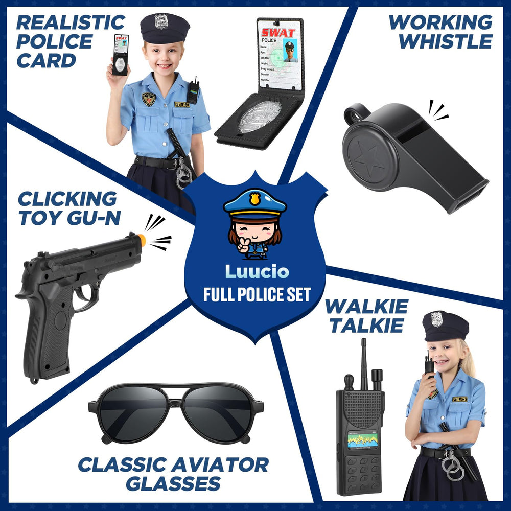 Luucio police officer belt enhances costume realism and detail.
