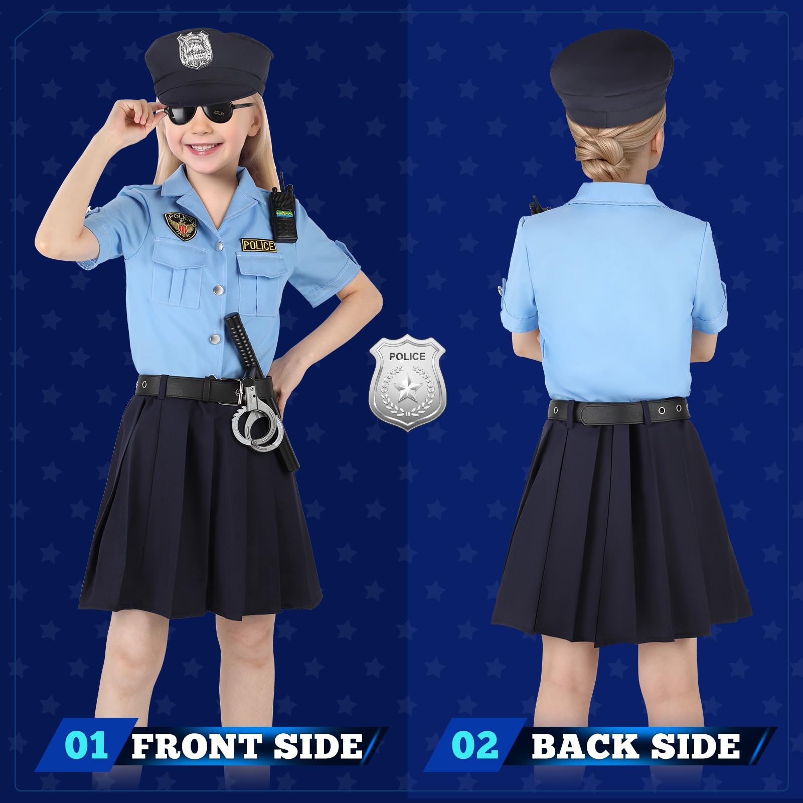 Luucio police officer ID card helps simulate official identification during play.