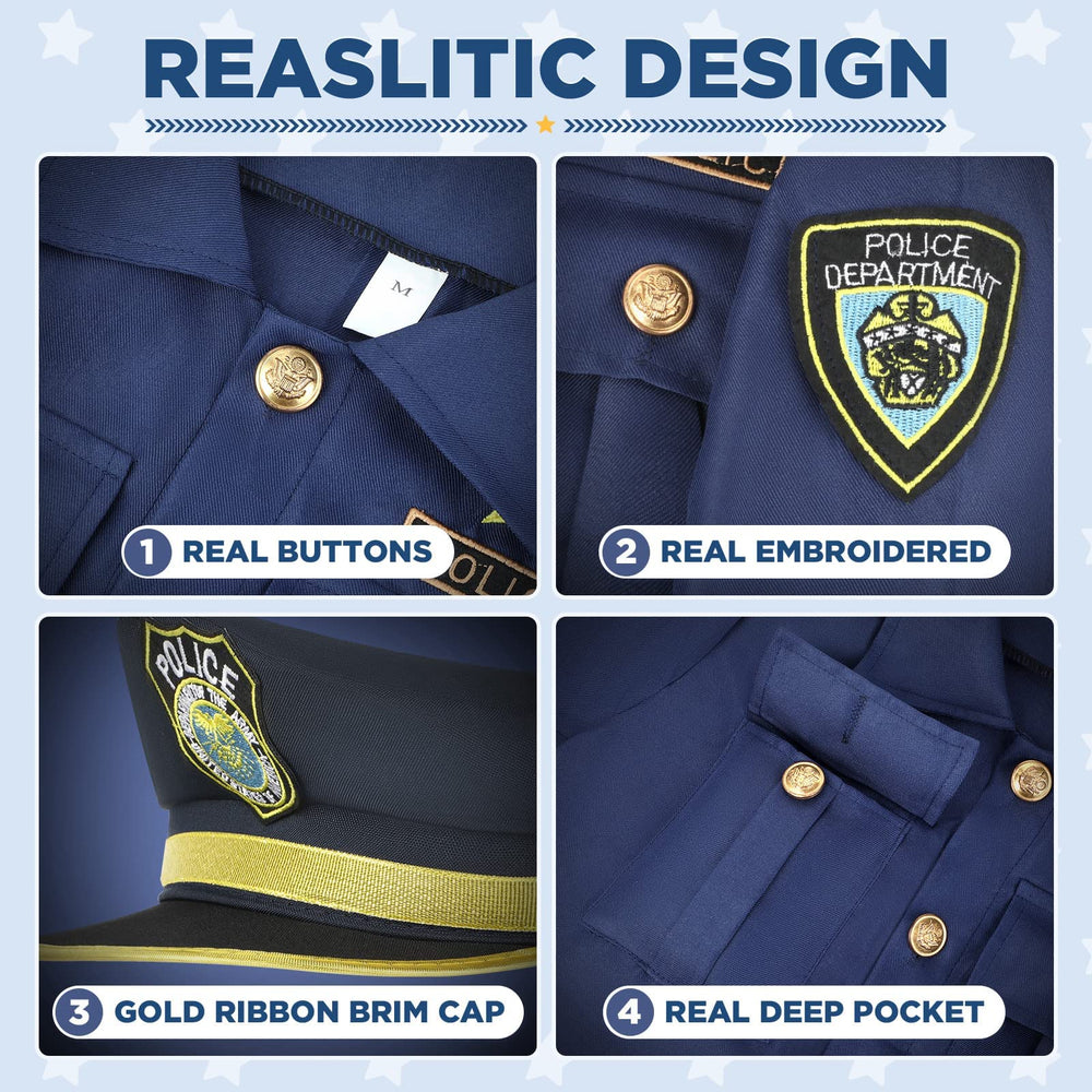 Luucio police costume kids pants comfortable and durable for active pretend play