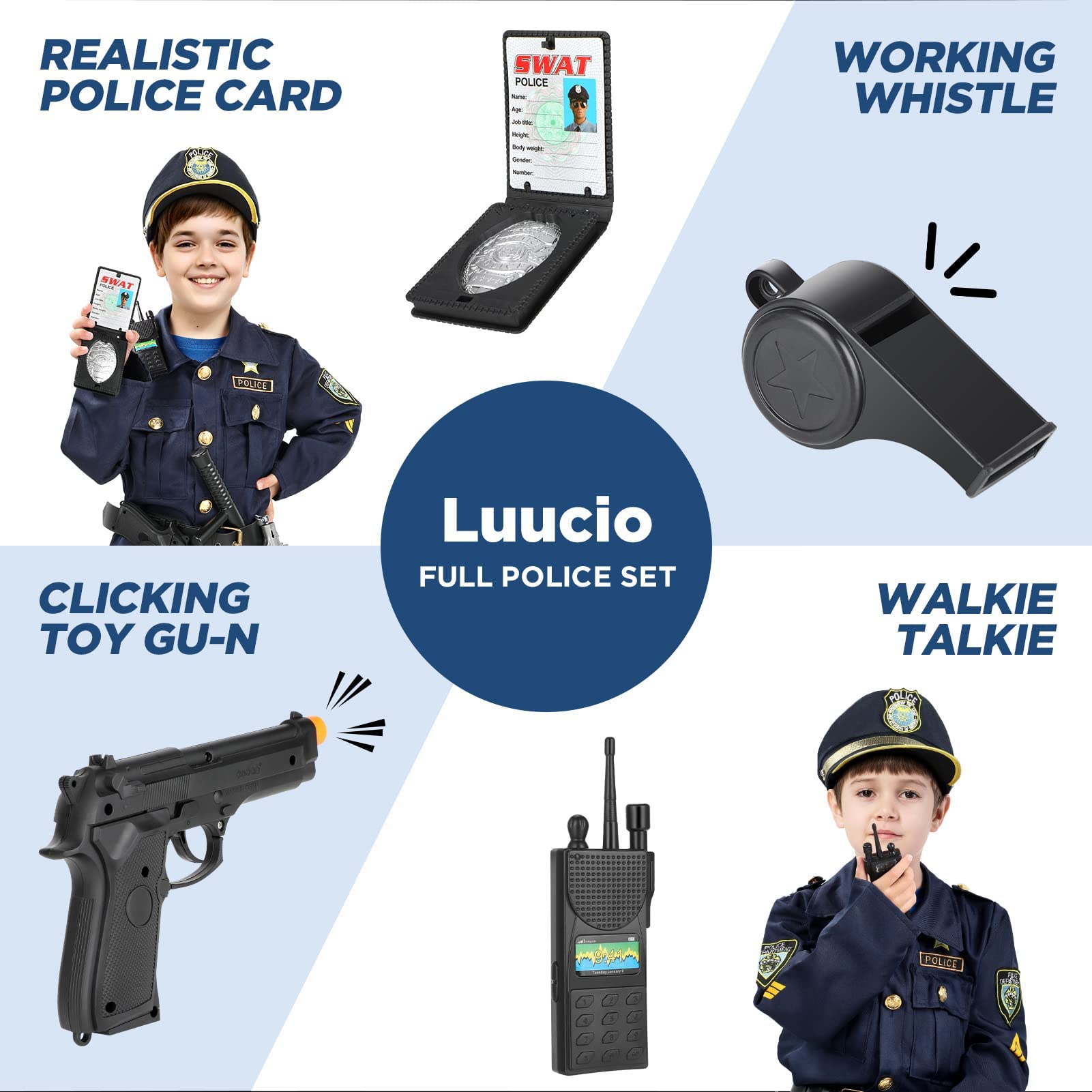 Luucio police costume walkie-talkie prop enhances interactive role play