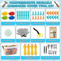 Luucio protective gloves pack keeps kids' hands safe during DIY cardboard crafting.