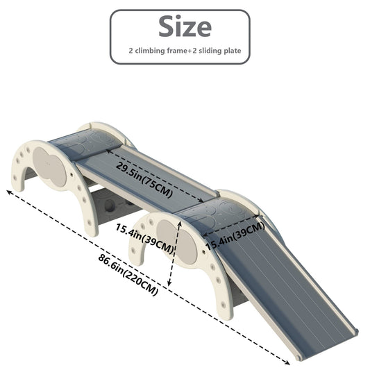 LUUYOUU 4-in-1 climbing arch side view supports safe, imaginative play.