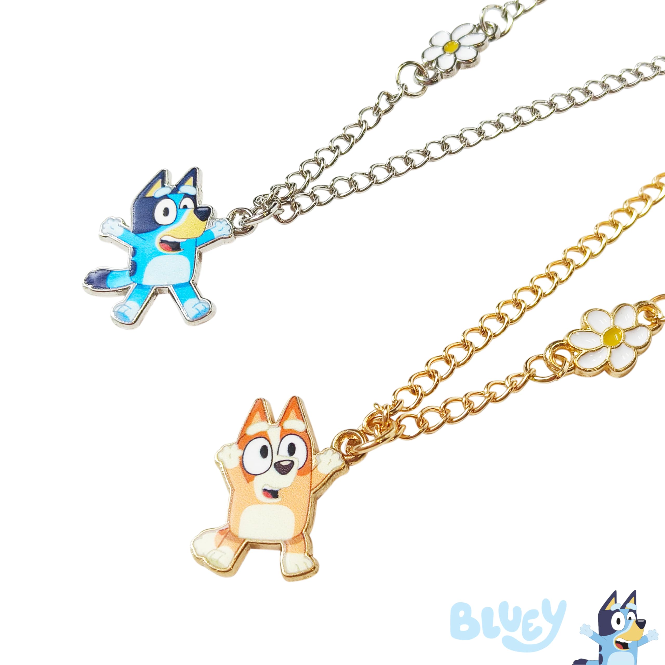 LUV HER Bluey BFF necklaces adjustable clasp, sturdy for celebrations and school events