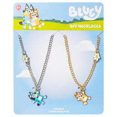 LUV HER Bluey BFF necklaces, side view, adjustable chain for comfortable wear all day