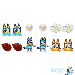 LUV HER Bluey collection includes studs and fishhooks for various outfits.