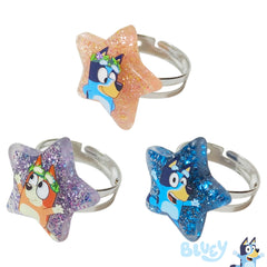 LUV HER Bluey rings closeup suited for little fingers during pretend play