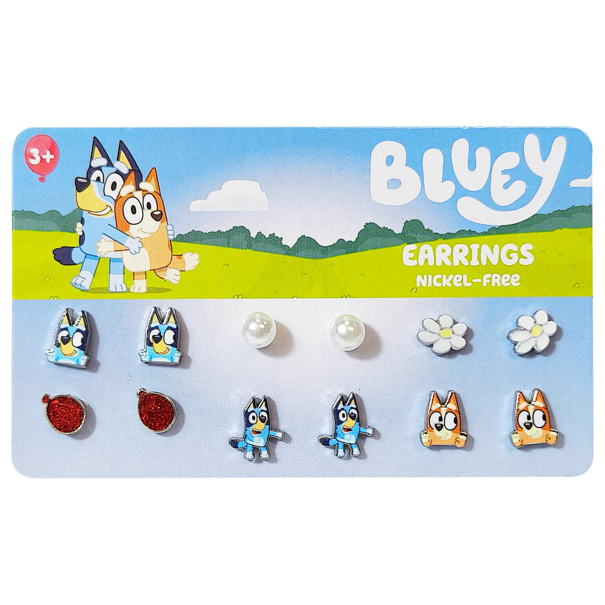 LUV HER Bluey hypoallergenic stud earrings designed for gentle everyday wear.