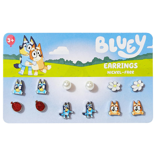 LUV HER Bluey hypoallergenic stud earrings designed for gentle everyday wear.