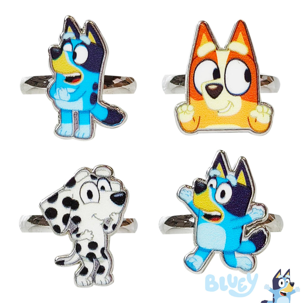 Luv Her Bluey adjustable rings on a silver band for comfortable wear