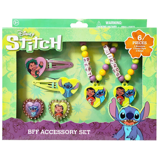 LUV HER Disney Stitch BFF box set rings for imaginative dress-up play.