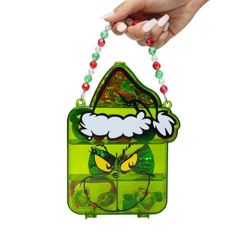 LUV HER Grinch mini elastics provide secure, gentle hold