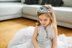 LUV HER ice blue tiara detail, sparkling silver accents for pretend princess moments.