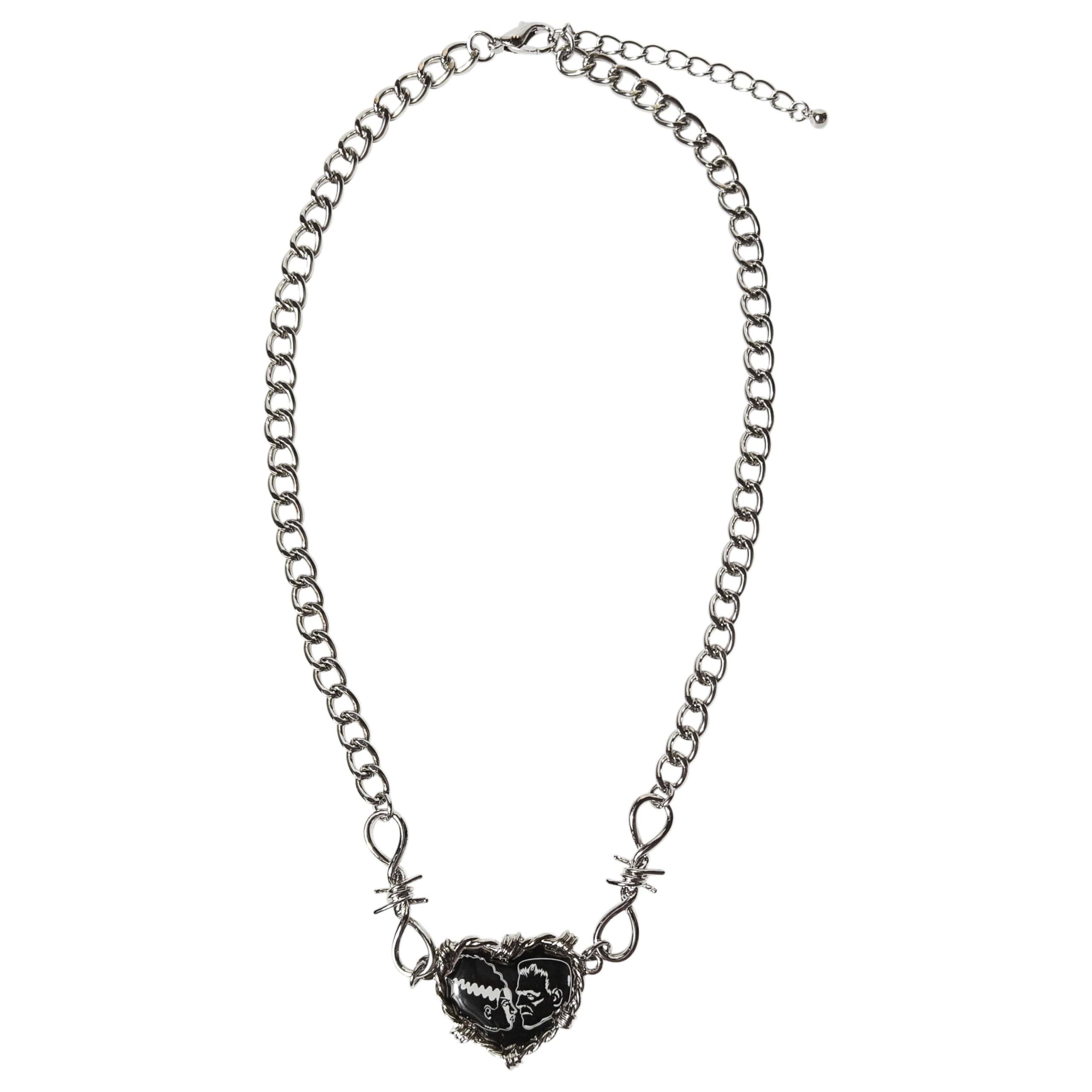 LUV HER Kids Universal Monsters Necklace with Bride of Frankenstein pendant, perfect for costume parties.
