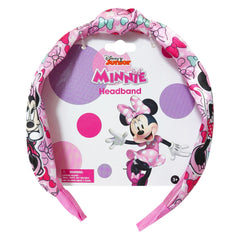 LUV HER Minnie knotted headband pink close-up highlights soft fabric.