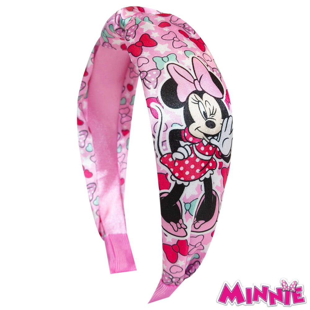 LUV HER Minnie knotted headband red side view with gentle grip.