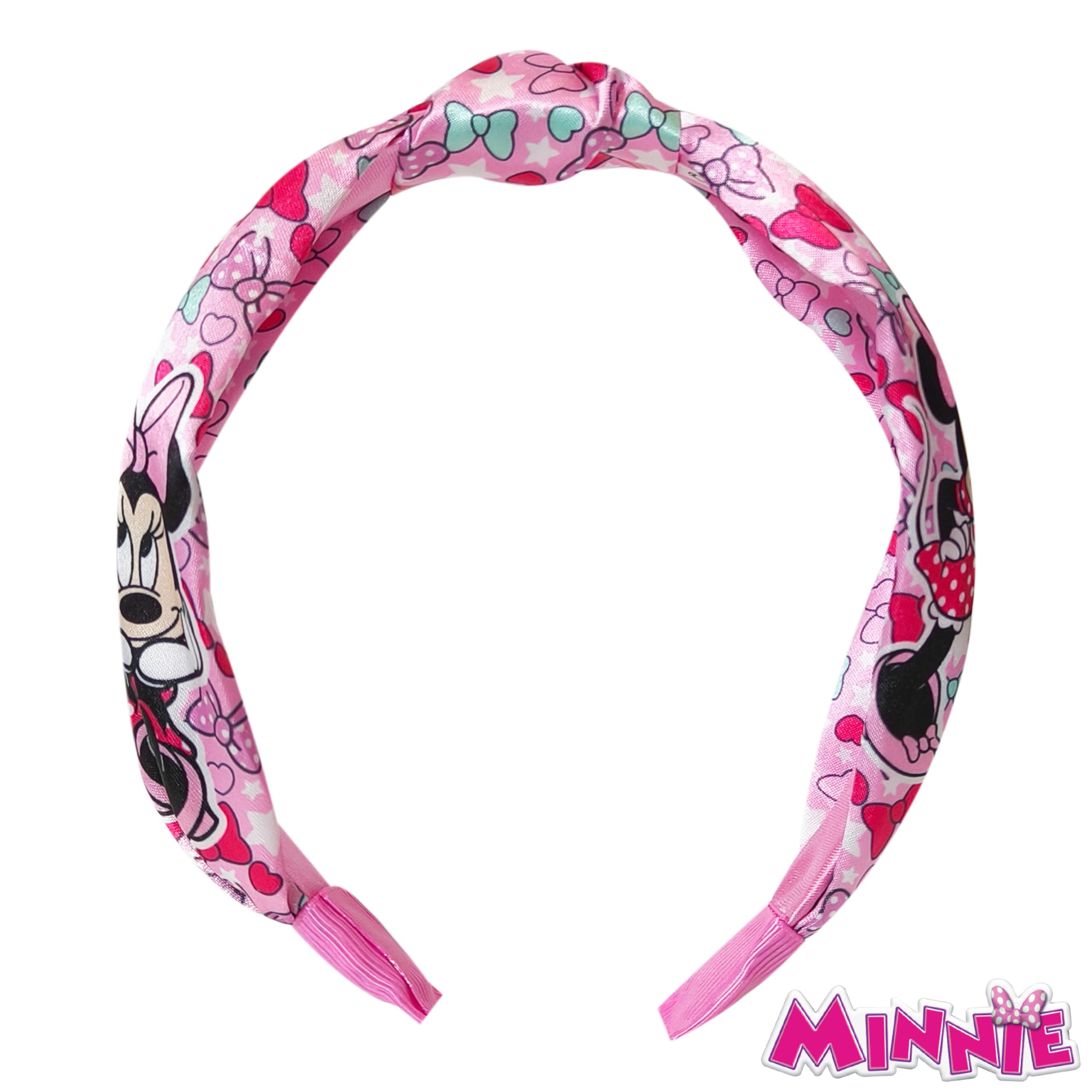 LUV HER Minnie knotted headband white close-up shows soft, flexible band.