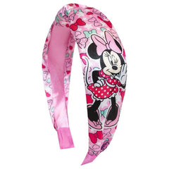 LUV HER Minnie knotted headband white front view for versatile outfits.