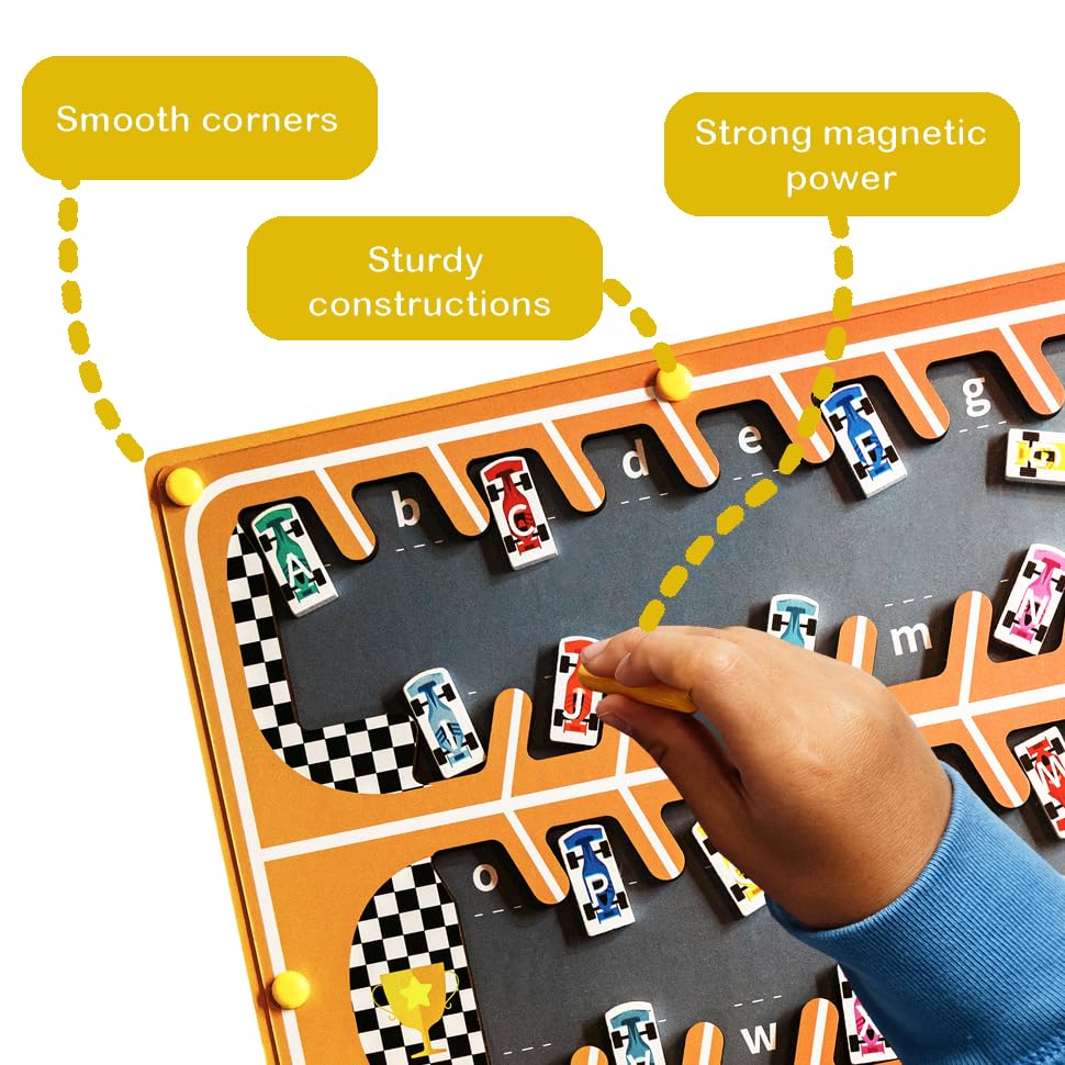 LUVNBLESS colorful maze design supports focus while solving letter challenges.