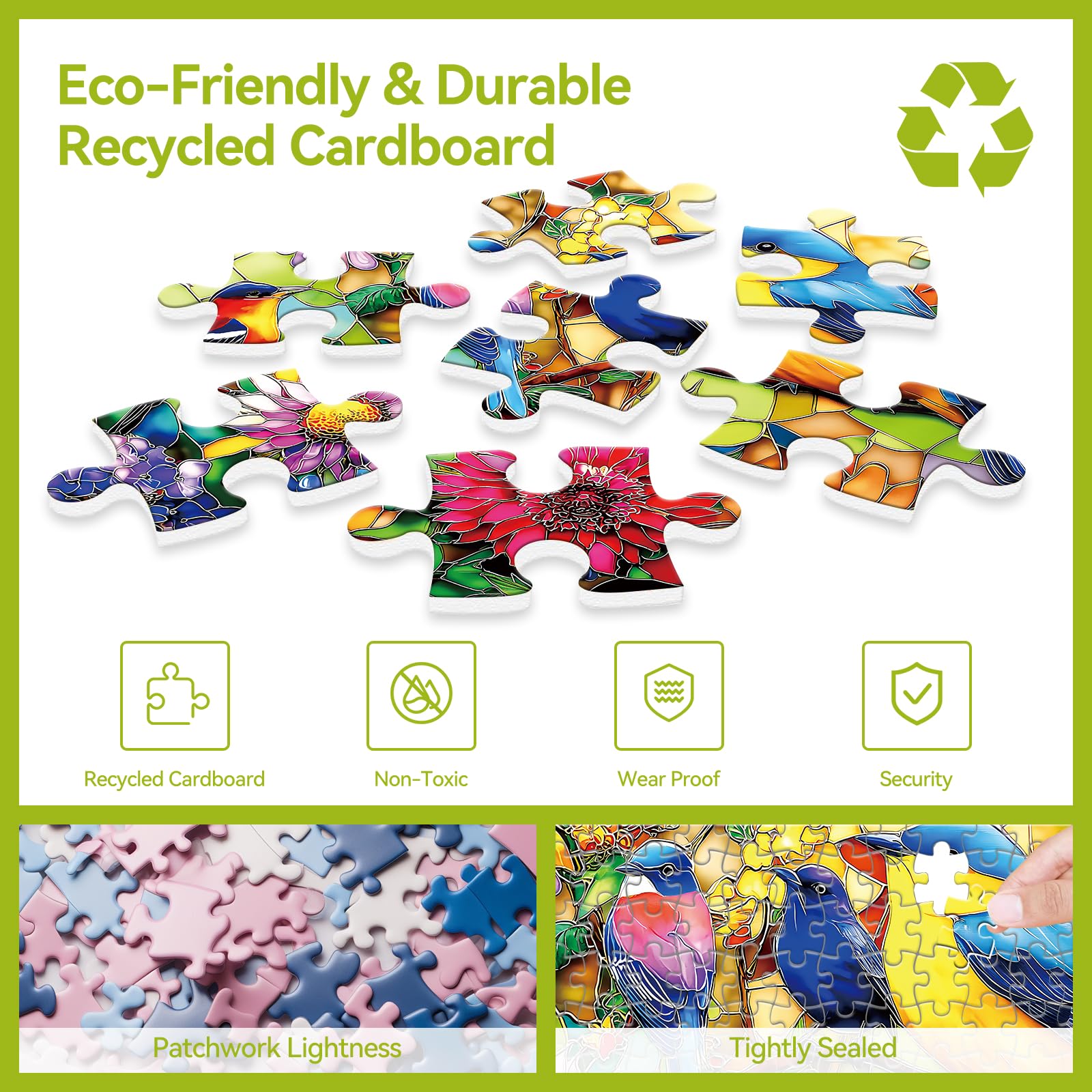 Luxdivina eco-friendly 1000-piece puzzle supports sustainable leisure at home.