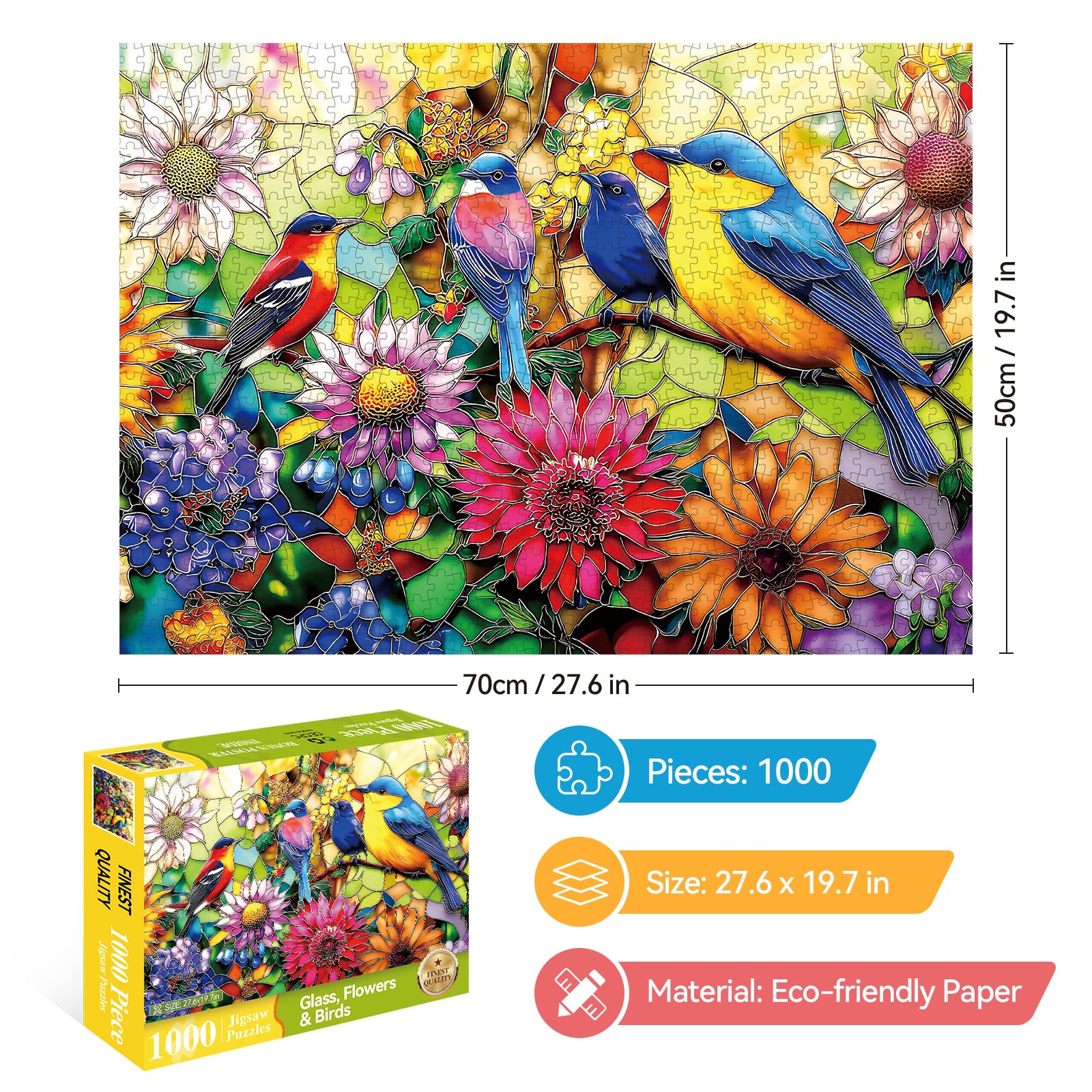 Luxdivina stained-glass flower puzzle reveals delicate petals for calm, contemplative afternoons.