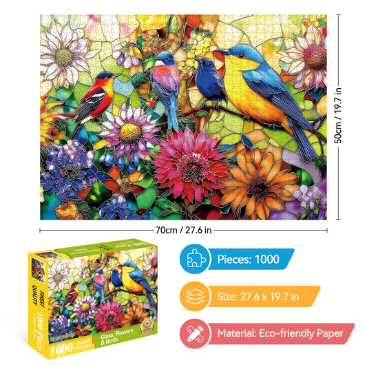 Luxdivina stained-glass flower puzzle reveals delicate petals for calm, contemplative afternoons.