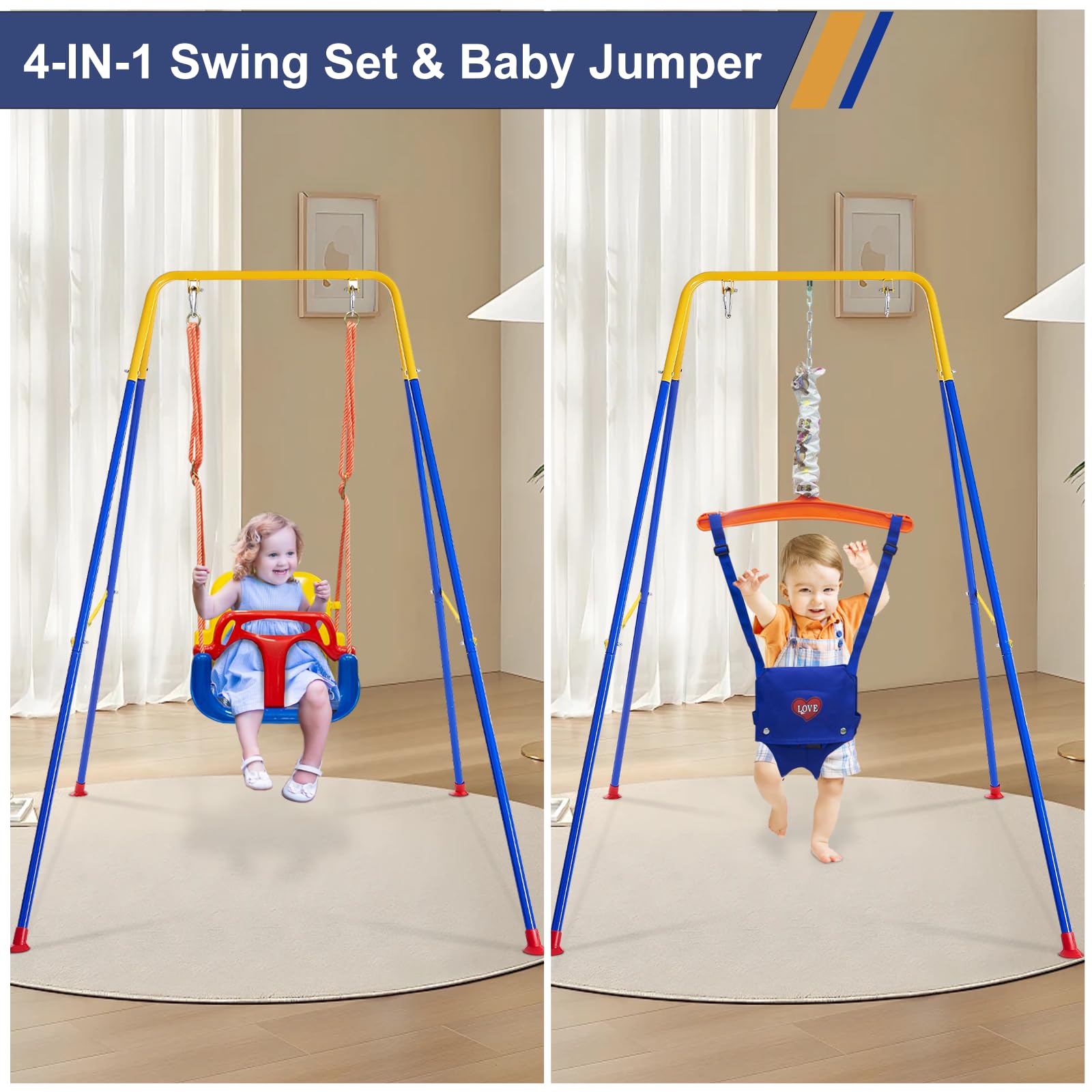 Luxdsgn 3-in-1 swing with adjustable rope and safety belt