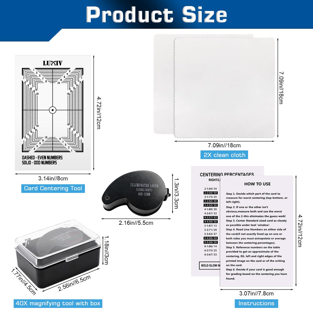 Luxiv 30X magnifying tool highlights card edges clearly