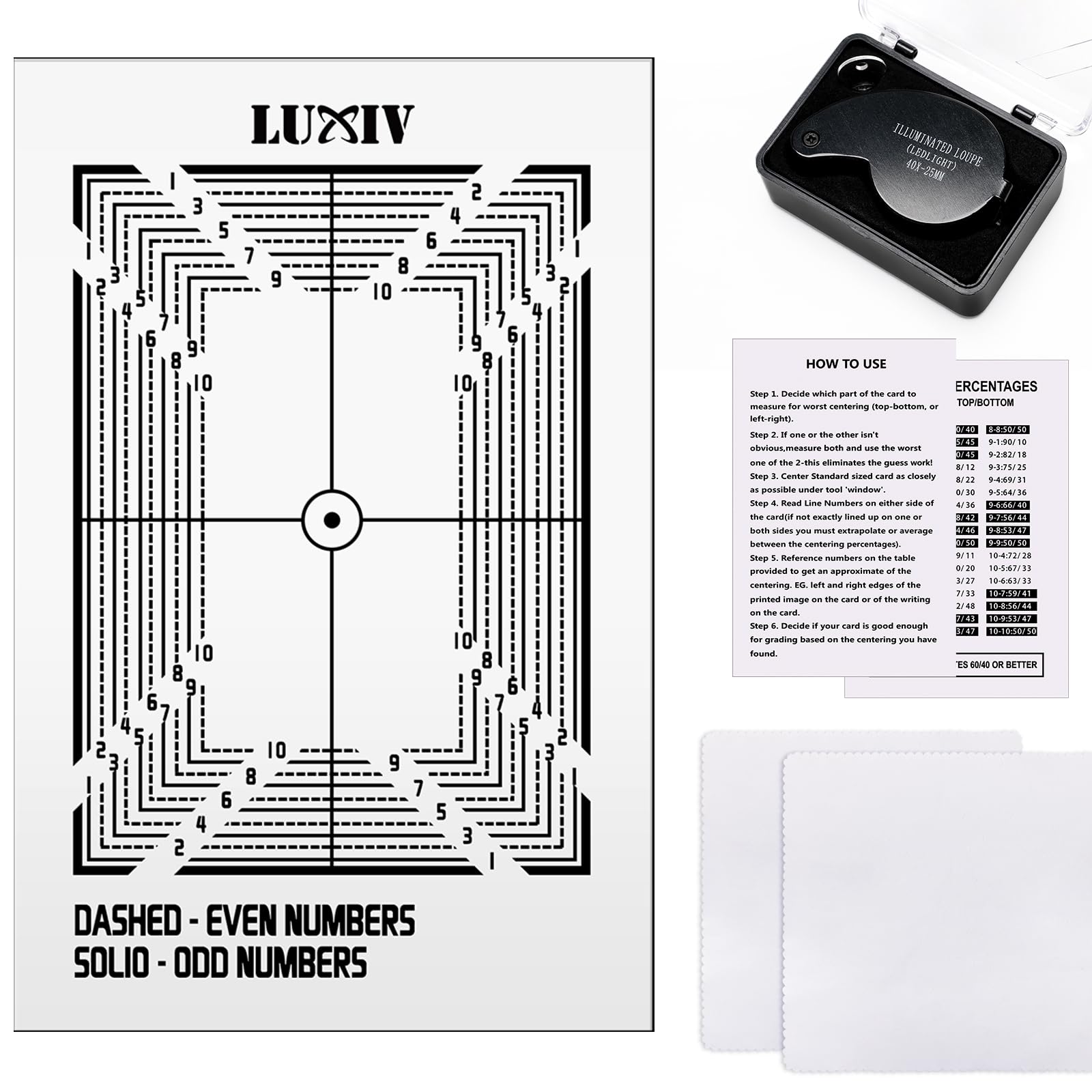 Luxiv card-centering-tool-kit for precise alignment during grading