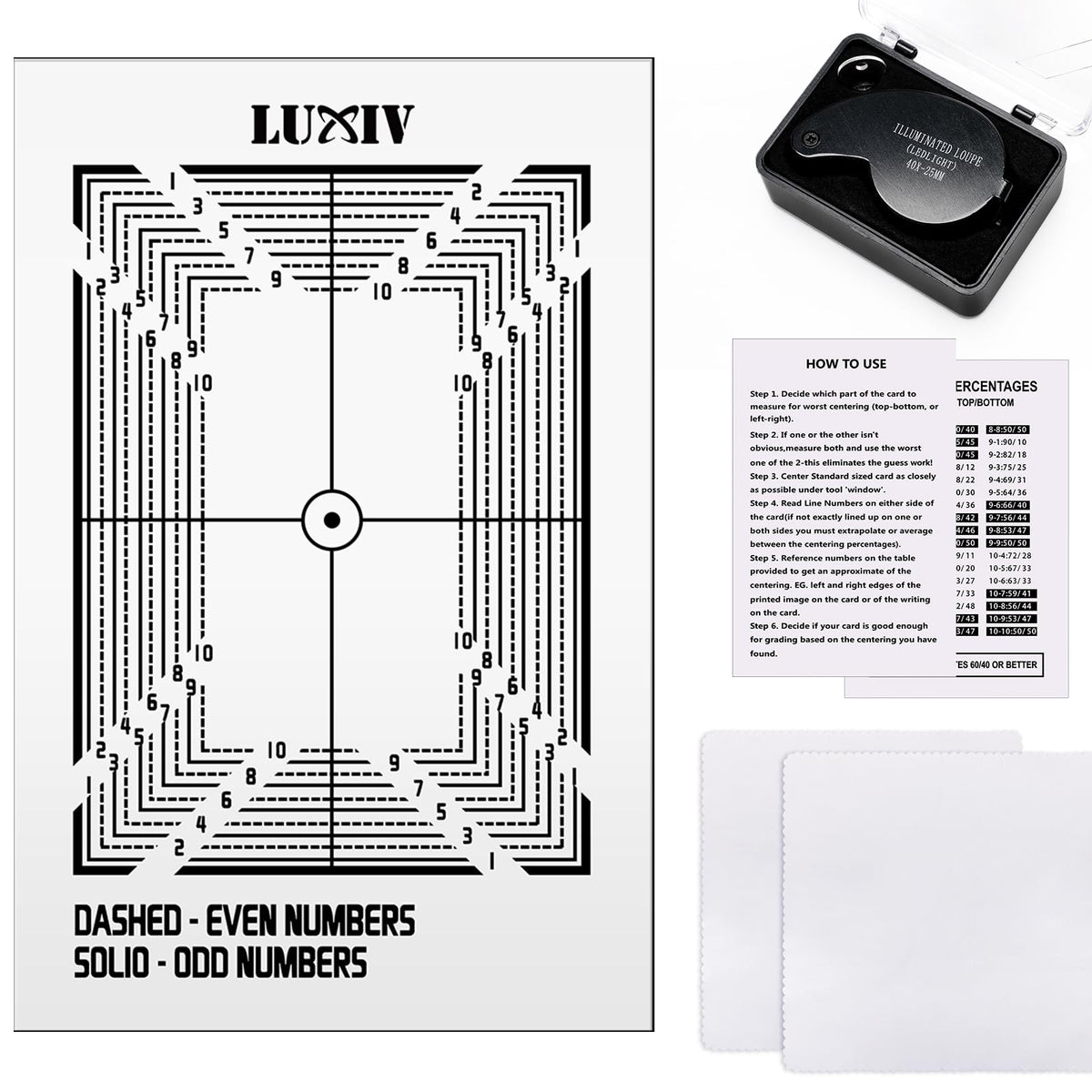Luxiv card-centering-tool-kit for precise alignment during grading