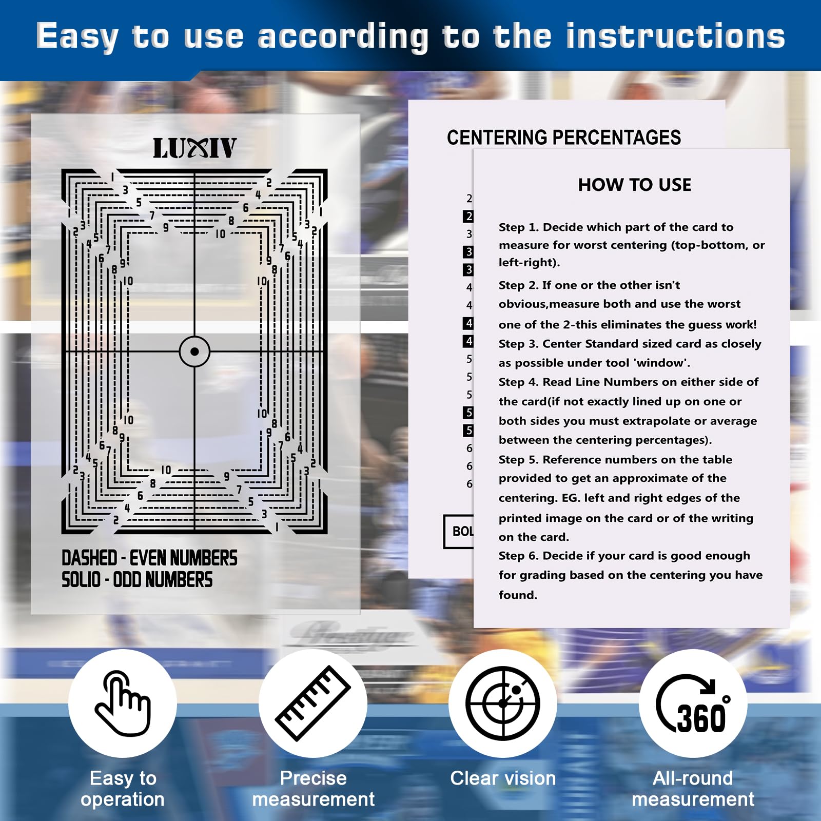 Luxiv instruction card accompanies quick setup and use