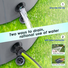 LuxPool drain plug directs water away for simple cleanup